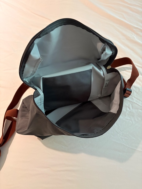 Longchamp Le Pliage Medium Backpack - Classic Grey/Brown Leather Trim main image 6